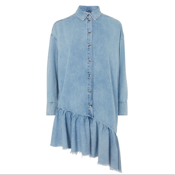 asymmetrical denim dress